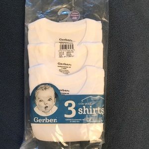 NWT Gerber Baby Side-Snap Shirts, 3-pack, Newborn